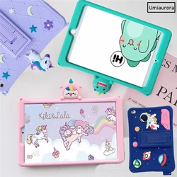 Coque en silicone antichoc de dessin animé pour enfants, housse de tablette + sangle, Huawei Mediapad M5 Lite 8 T3 9.6 T5 10 10.1 