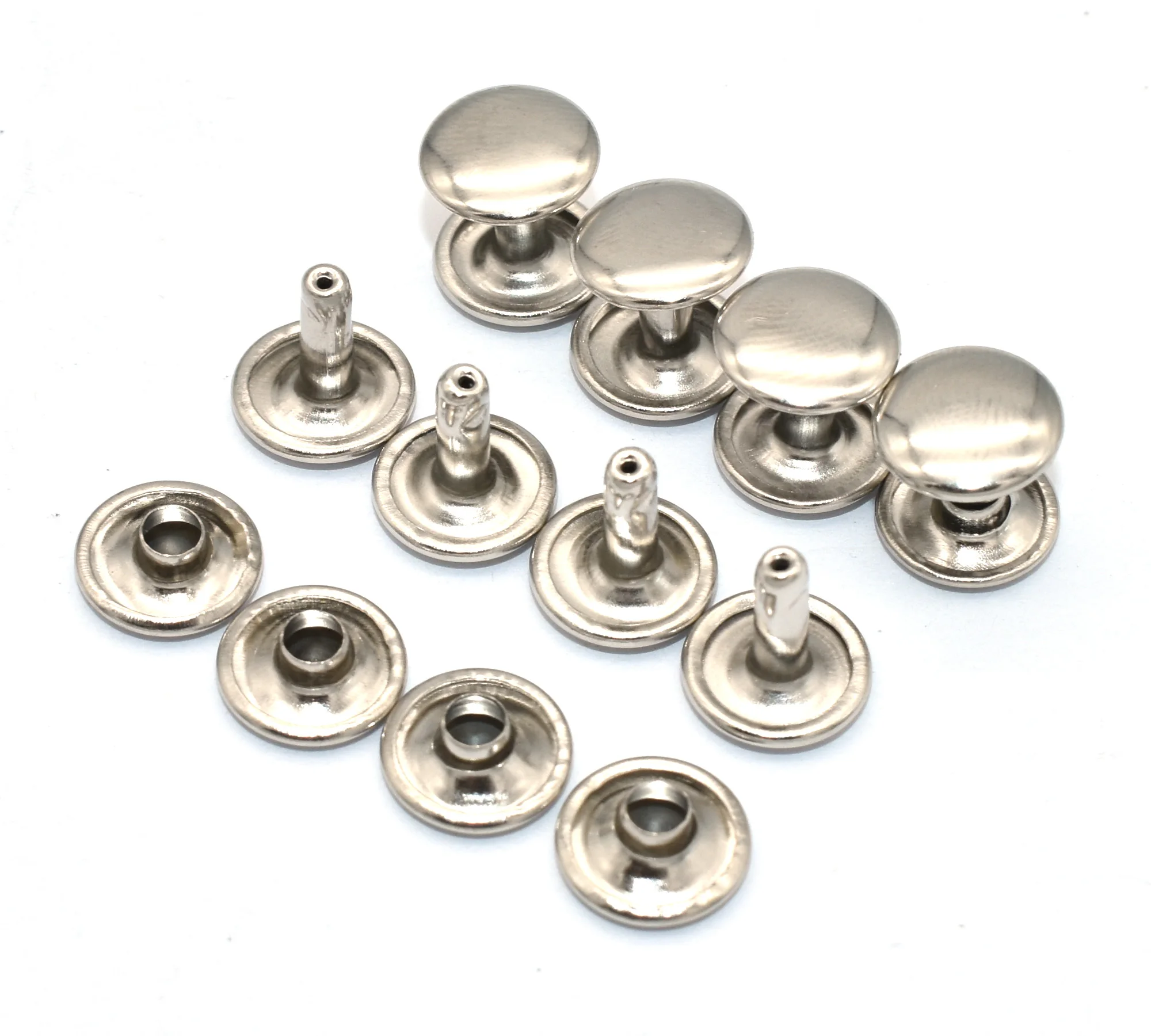 Silver Rivet 10mm Double Round Cap Rivet Iron Button Rivet DIY Leather Craft Sewing Accessories Purse Handbag Bag Hardware