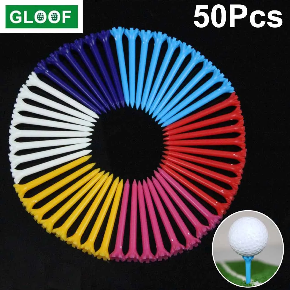 50Pcs/Set PE Plastic Golf Tee Tees Holder Replacement Driving Range Hitting Trainer Club Accessories Random Color