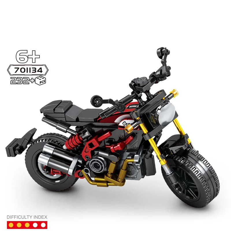 Modern Motorcycle Technical Building Block Indian Ftr1200 Vehicle Motor Model Steam Bricks Educational Toys Collection For Gift