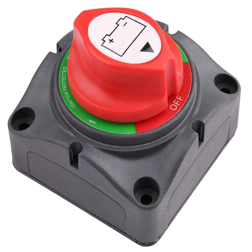 Dual Battery Selector Switch 4 Position Auto Disconnect Vehicles Power Cut On/Off Master Disconnect Isolator for Car Boat