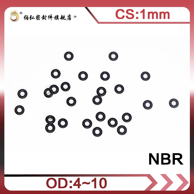 300PCS/lot Nitrile Rubber O-Ring Black NBR Sealing CS1mm OD4/4.5/5/5.5/6/6.5/7/7.5/8/8.5/9/9.5/10mm O-Ring Seal Gasket Ring