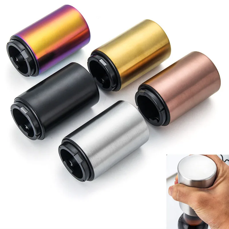 

Magnet-Automatic Beer Bottle Opener Stainless Steel Material Bar Wine Beer Soda Glass Cap Bottle Opener Open Tool