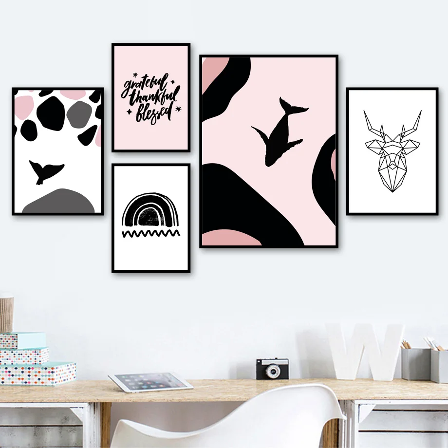 Cartoon Zebra Shark Deer Wall Art Print Canvas Painting Nordic Canvas Posters And Prints Abstract Wall Pictures For Living Room