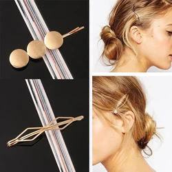 2/3/5/10PCS Gold Metal Hair Clips Pins For Girls Women Headwear Sweet Hairpins Barrettes Styling Hair Accessories Gift Wholesale