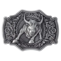 Cartoon Bull Pattern Belt Buckle Handmade Leather Belt Accessories