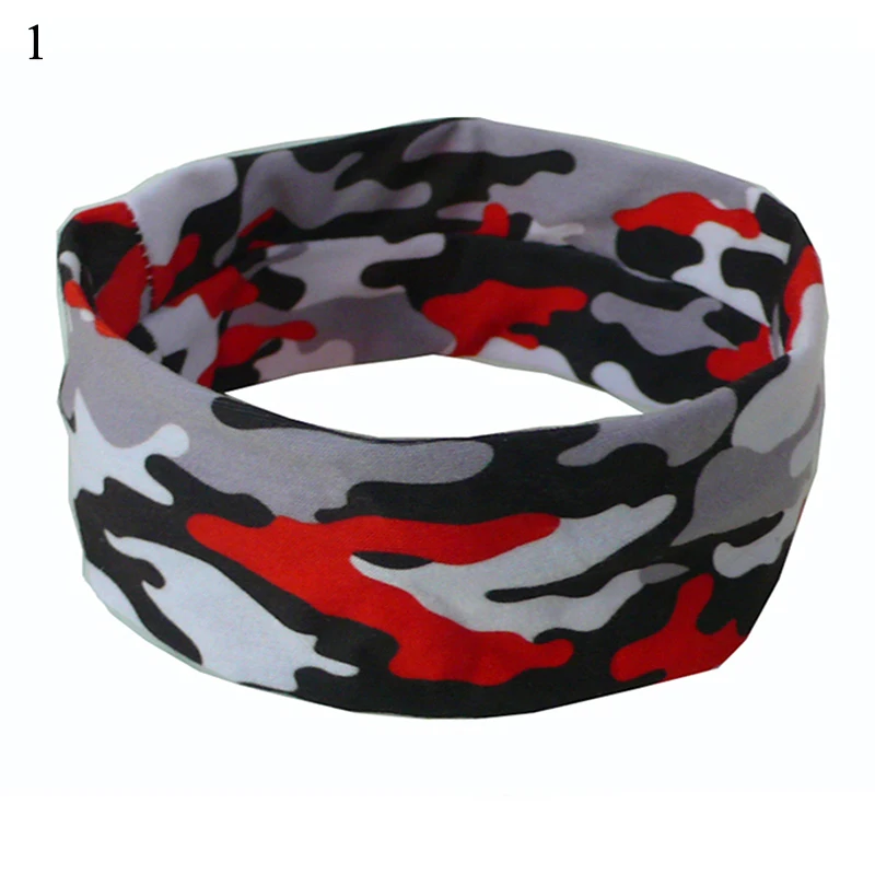 Camouflage headband Sport Absorbent Headband unisex Cycling Yoga Sweatband Cotton Hair Bands Head Sweat Bands Sports Safety New