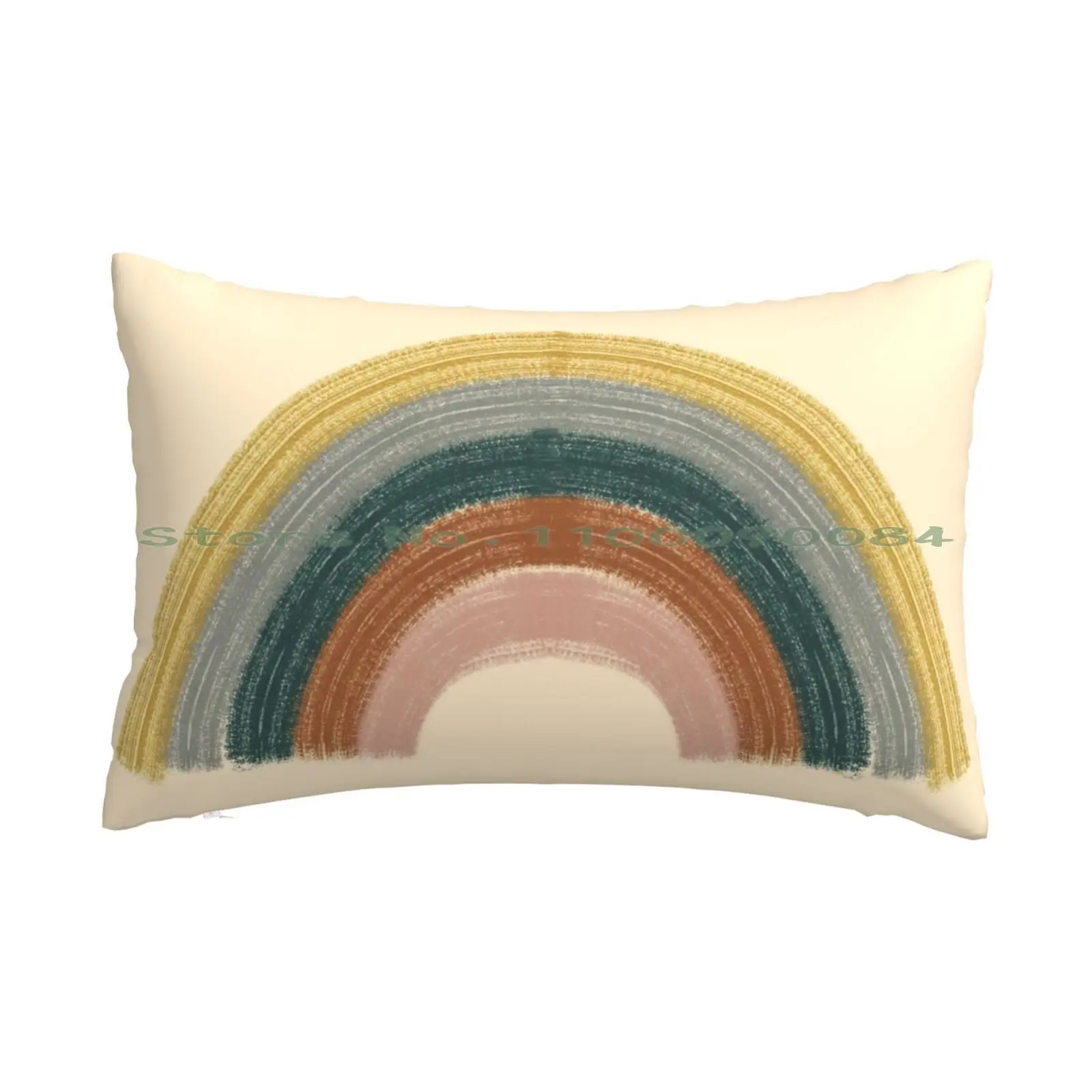 Earth Toned Rainbow | Minimalist Organic Abstract Art Pillow Case 20x30 50*75 Sofa Bedroom Why Is The Carpet Wet Todd I Dont