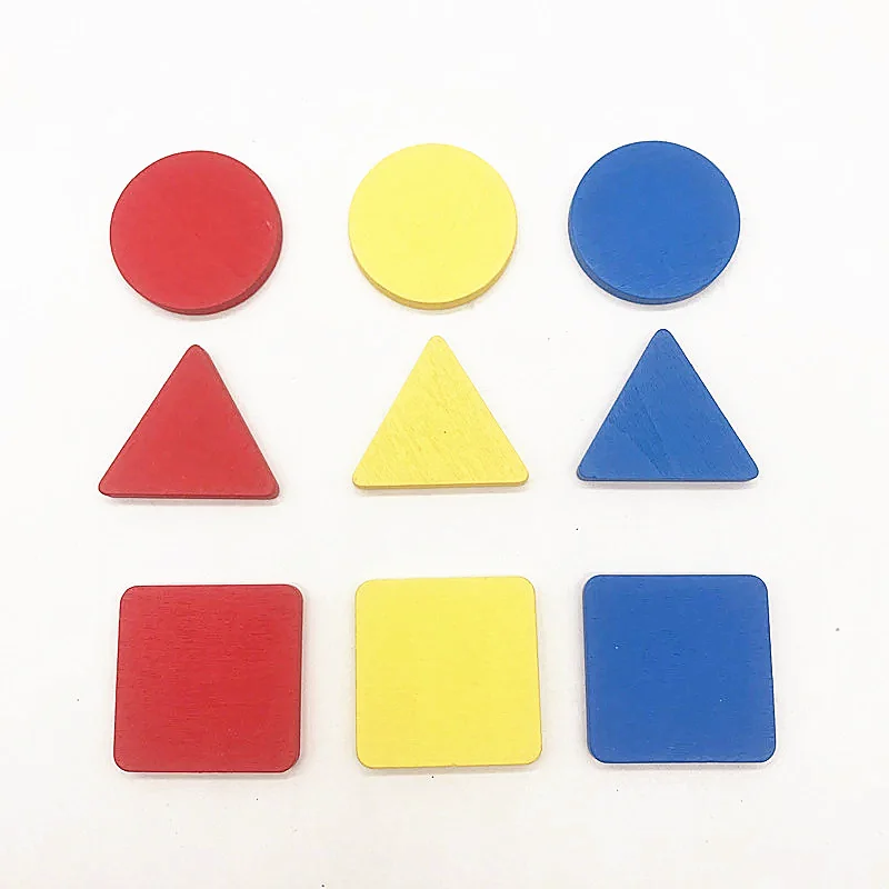 27pcs Figure Wooden Arithmetic Baby Math Circular Color Toys Mathematical Geometry Wood Chip Montessori Educational Toy for Kids