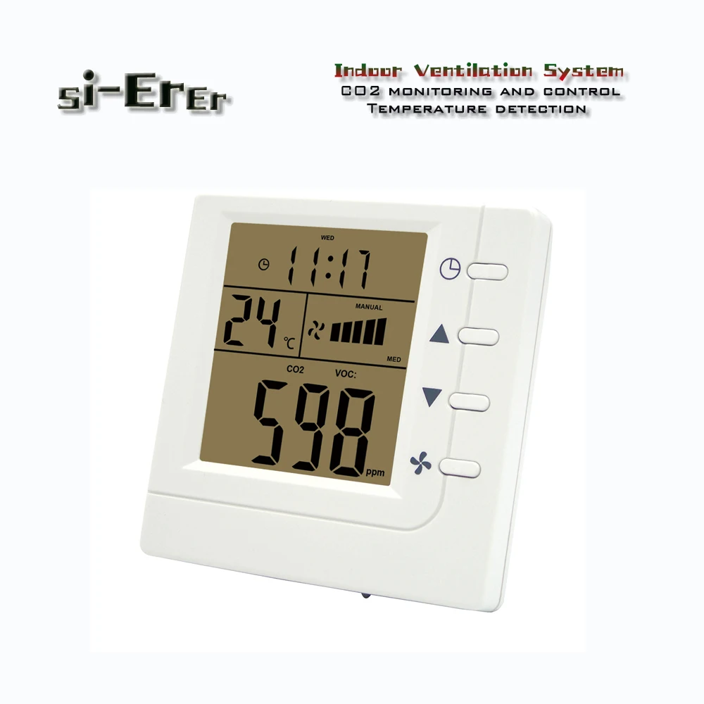 Indoor Office 350-1500ppm adjustment CO2 air controller RS485 air quality monitoring instruments for Air quality improvement