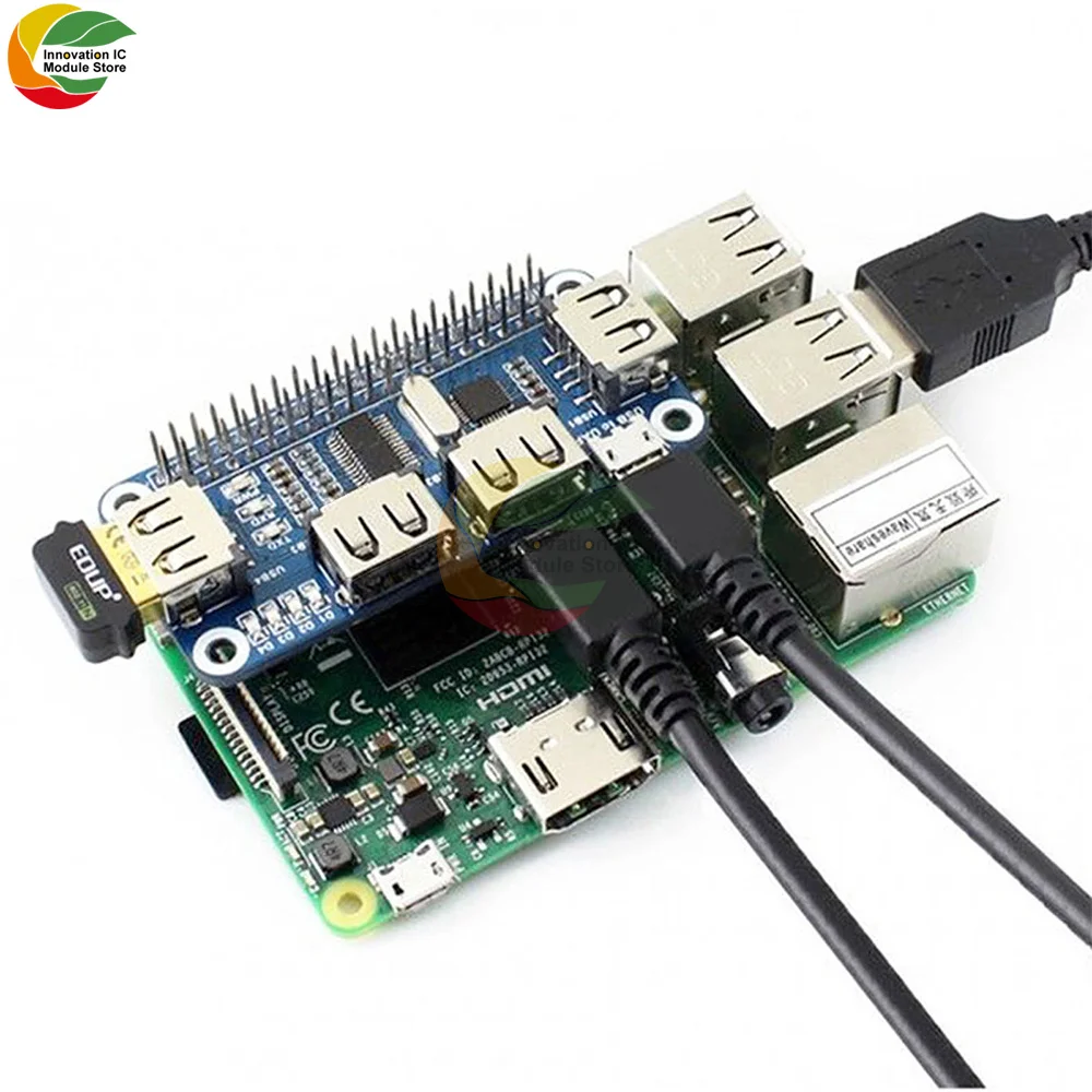 4 Port USB HUB HAT USB 2.0 1.1 Micro USB for Raspberry Pi Zero/W A+ B B+ 2 3 Model B Serial Debugging Onboard USB to UART