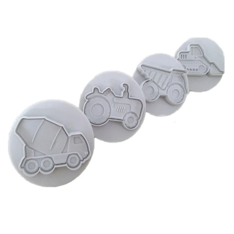 4PCS/LOT Missile vehicle,Tank, Armored Car Sample Plastic Cookie Cutter, Fondant Cake Tools, Cake Decorating DIY Molds E246