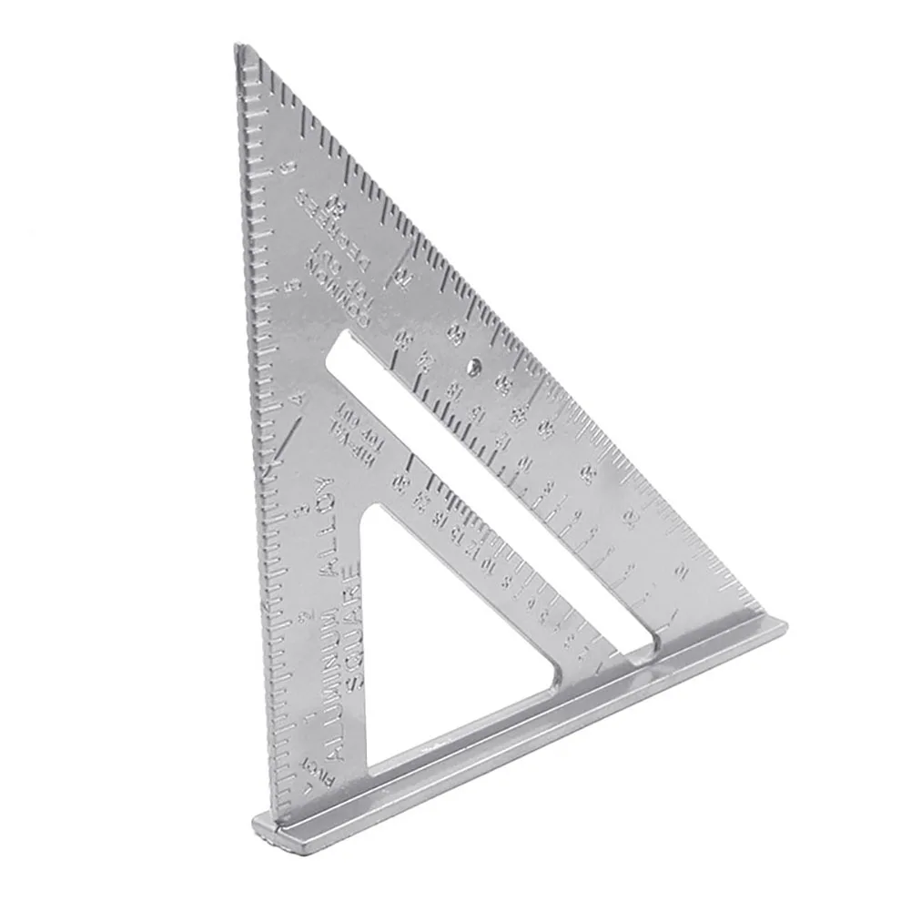 7inch Aluminum Alloy Triangle Angle Protractor Measuring Ruler Woodworking Tool Line Scriber Saw Guide 2 in 1 Ruler