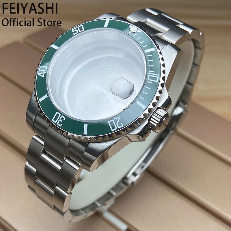 For nh34 nh35 nh36 nh38 Miyota 8215 Movement 28.5mm Dial Men's Watches Case Watchband Bracelet Strap Accessories Ceramic Bezel