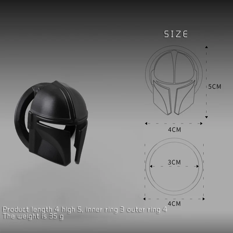 Car decoration Mandalorian one-key start ring ignition switch button decoration cover personality interior cool modification