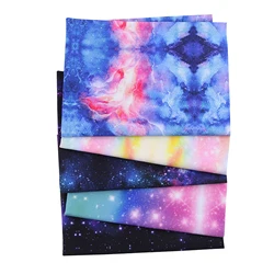 5PCS Starry Sky Pure Cotton Cloth Fancy Galaxy Sewing Fabric Quilt Fabric For DIY Crafts Sewing Accessories 25x25cm