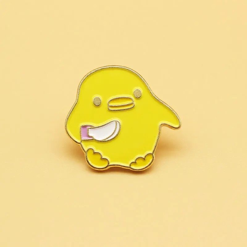 Little Knight Duck brooch and knife enamel pins Men and women fashion jewelry gifts anime movie novel lapel badges