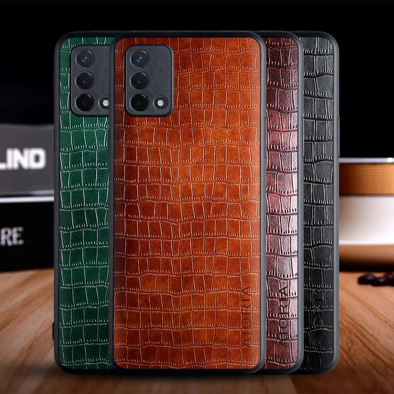 Case for Oppo A74 4G funda luxury crocodile pattern leather soft TPU hard cover for oppo a74 4g case capa funda