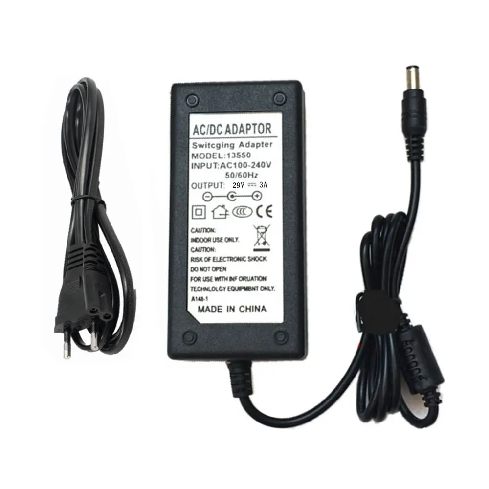 Convertidor de cargador adaptador Universal de 29V y 3A, fuente de alimentación de CA y CC de 29 voltios con Cable UE, EE. UU., AU, Reino Unido, 5,5x2,1/2,5mm