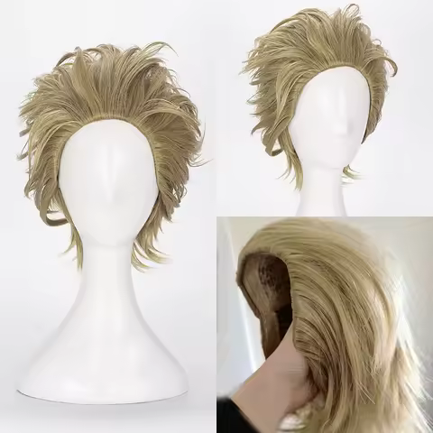 Anime Boku No Hero Academia No.2 Hero Hawkes Cosplay Wig Short Brown Hair Hawks Cosplay Wig + Wig Cap