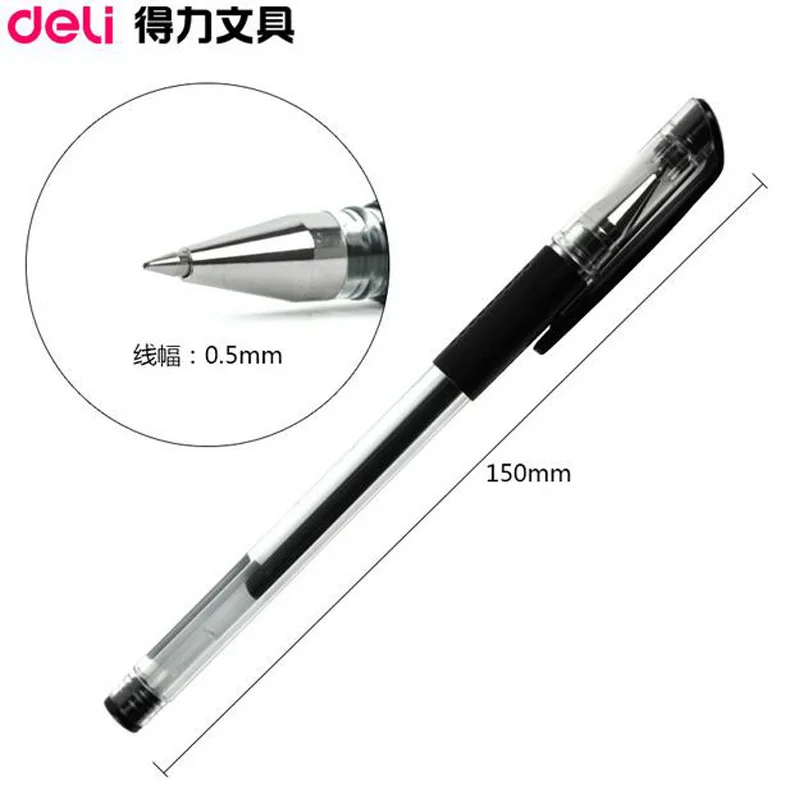 Original Deli 6600ES Gel Pen Retail 1PCS Gel Pen Signature Pen 0.5MM Black/Blue/Red Ink For Office Worker/School Student