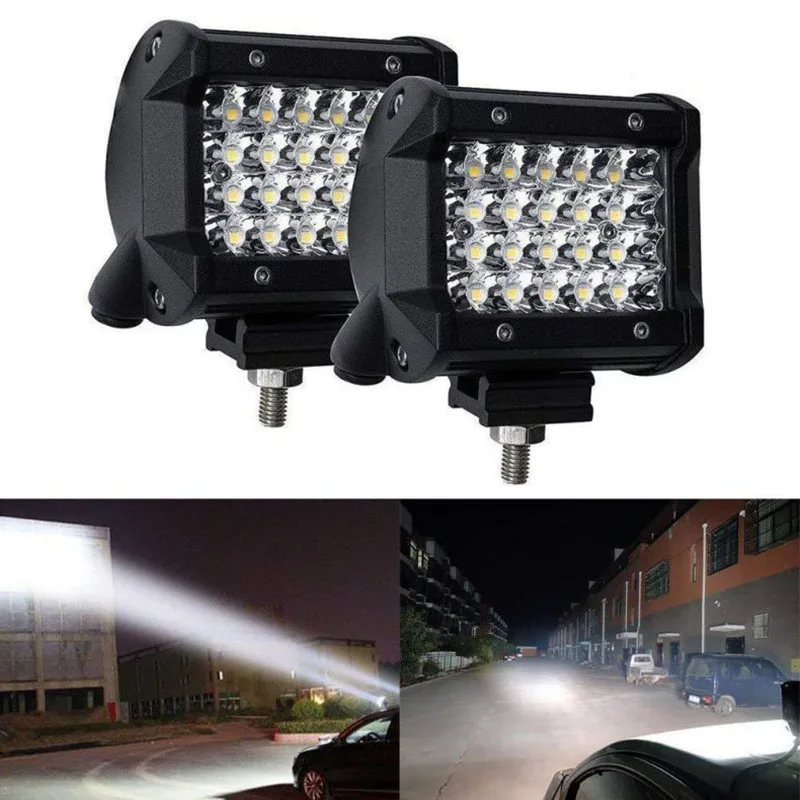 Good 4 inch LED Work Light Bar Three Row 60W Flood Spot Combo 12V 24V Off Road 4WD ATV UTV Motorbike Boat 4