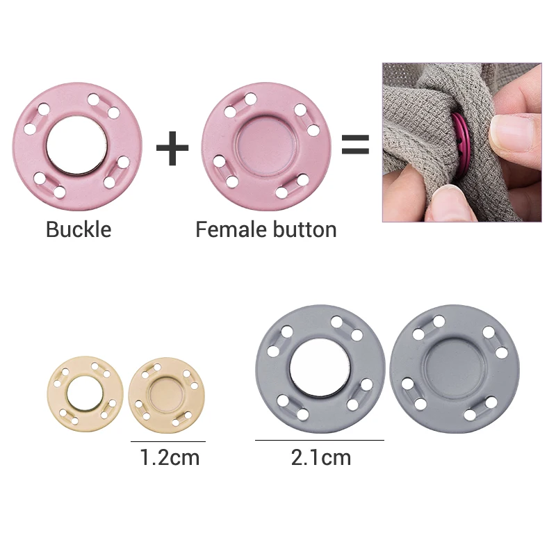 5 Pairs Sewing Metal Buttons Magnet Stone Colorful Automatic Magnetic Snap Buttons Invisible Suitcase Bag Coat Buckle DIY Craft