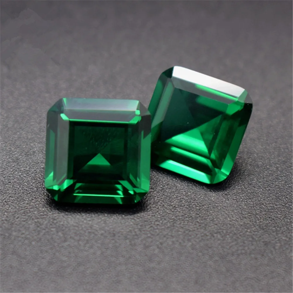 Emerald Square Faceted Gemstone Emerald Cut Rich Green Emerald Gem Multiple Sizes to Choose C67E