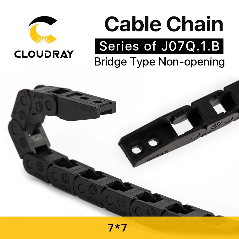 Cloudray Cable Chains 7*7mm Bridge Type Non-Opening 1 Meter Plastic Towline Transmission Drag Chain for Machine