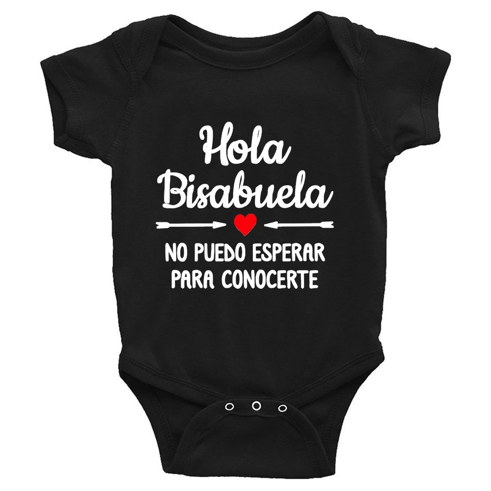 Hola Bisabuela mono español para recién nacidos, monos para bebés, niños, niñas, recién nacidos, Ropa para gatear, Ropa de embarazo, revelar a la