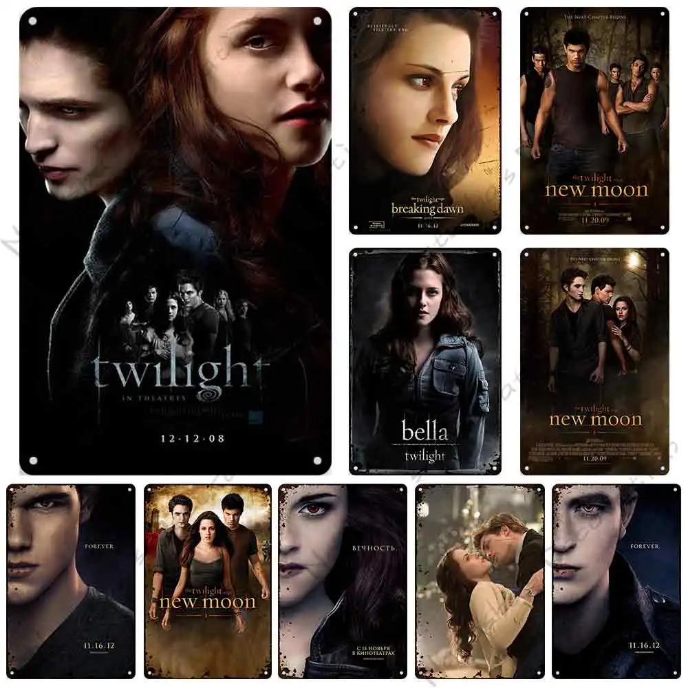 The Twilight Saga Movie Retro Poster Pub Club Metal Tin Sign Classic Metal Signs Poster Bar Tin Sign Decorative Plate Wall Decor