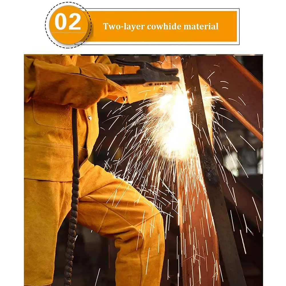 Welding Clothing Workwear Protective Suit Durable Splash-proof Adiabatic Flame Heat Resistant Clothes for Male