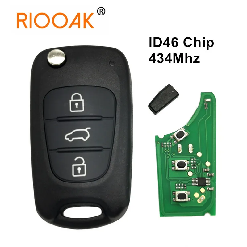 Car Remote Key 434Mhz ID46 Universal Smart Key For Hyundai i30 ix35 KIA Rio 3 Picanto Ceed Cerato Sportage K2 K3 K5