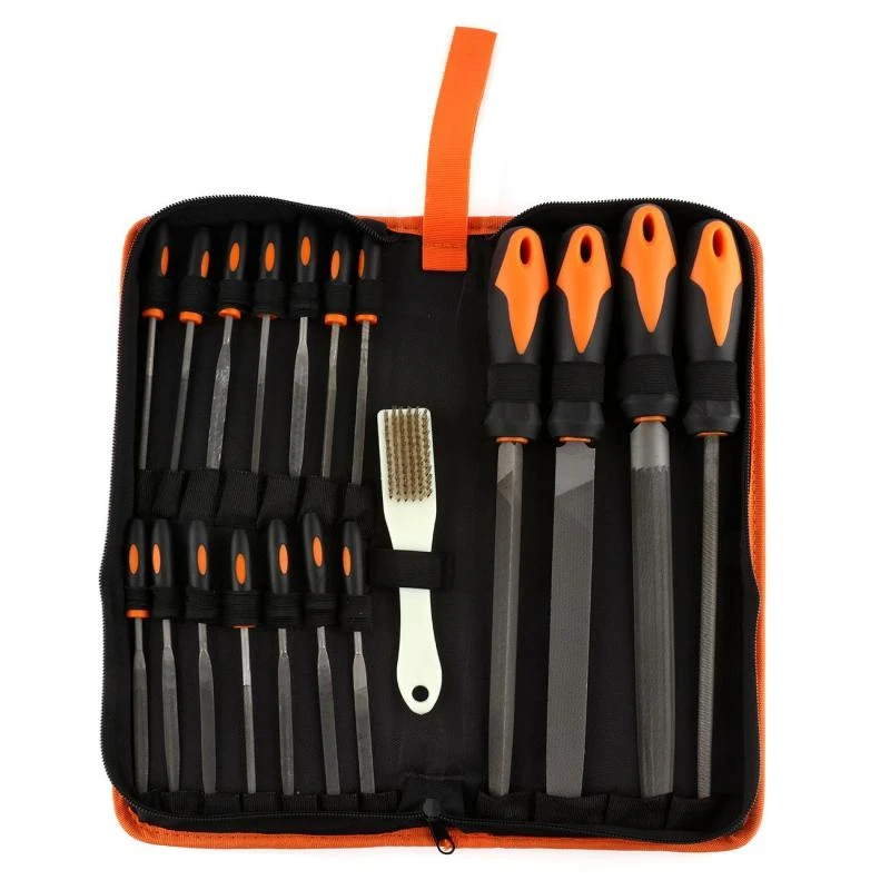 20pcs High Carbon Steel File Set 4 Metail Files 14 Needle Files Woodworking Carving Steel Rasp Needle Hand File Tool with Bag