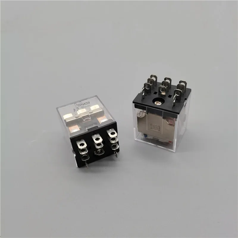 1PCS HH63P LY3NJ JQX-13 Relay 220v24v 12v 12 Volt AC/DC 10A 11PIN Silver Contact Electromagnetic Coil Micro Mini Relay WITH Base