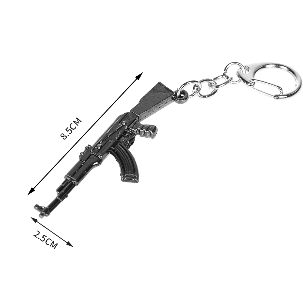 AK47 Desert Eagle Gun Keychains Game Around Fire Line Weapon Pistol Assault Rifle Sniper Gun for Car Bag Pendant Key Ring Gift