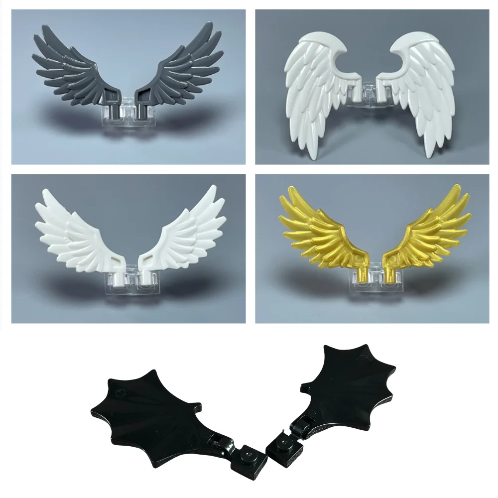 5pairs/lot MOC Bricks Figure Folded Spread Feather Wings Fire Temple Toy compatible 11100 Educational Building Blocks gifts