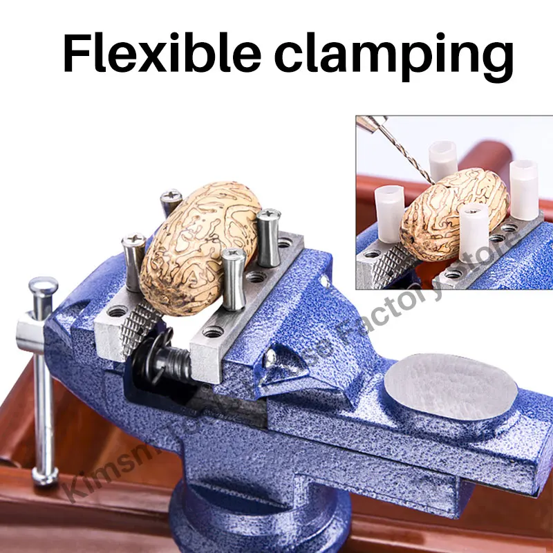 Bench Vise Jaw Width 70mm 360 Degree Swivel Cast Iron Tabletop Vice Multifunctional Heavy Clamp Non-slip Rubber Pad Accessories