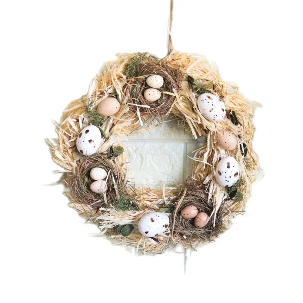Handmade Easter Eggs Wreath for Door, Home Decoration Accessories, Craft for Wedding Party, Spring and Summer