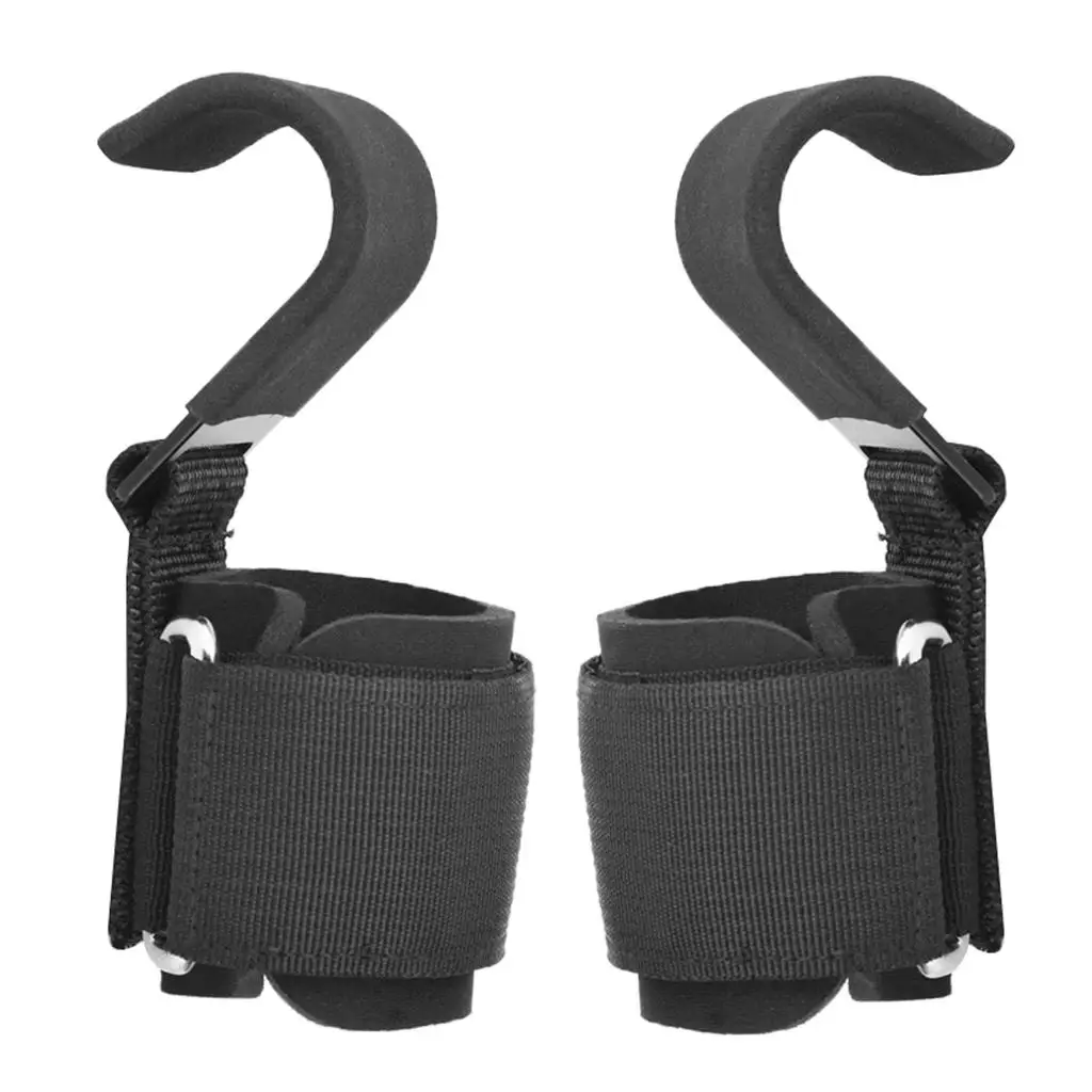 Weight Lifting Gym Training Hook Wrist Support Gripper Straps Lifting Wrist Straps Pull up Power Lighting Grips for Gym Fitness