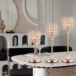 Crystal Cylinder Candle Holders, Pillar Candlestick Holders for Living Room, Wedding, Dining Table, Centerpieces, Firep, 1Pcs