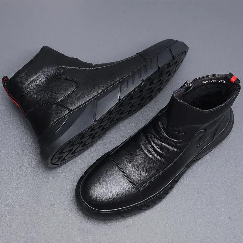 Casual Leather Boots  Leather Men Shoes Fashion Male Shoes Winter Ankle Boots Male Boots Winter Men Shoes 996