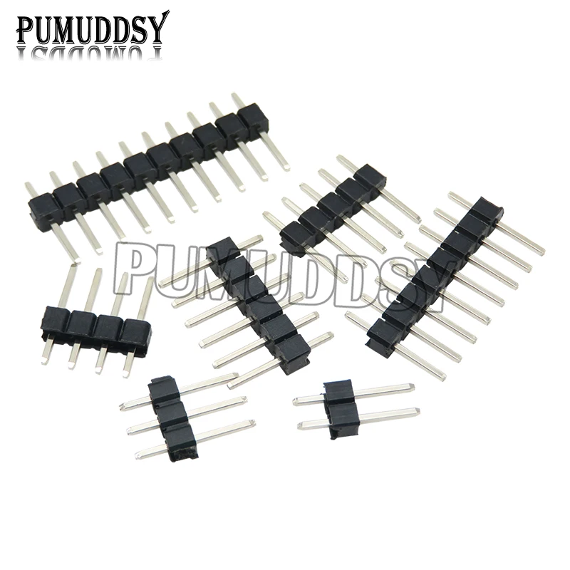 2.54mm Single Row Male 2~40P Breakaway PCB Board Pin Header Connector Strip Pinheader 2/3/4/5/6/8/10/12/15/20/40Pin