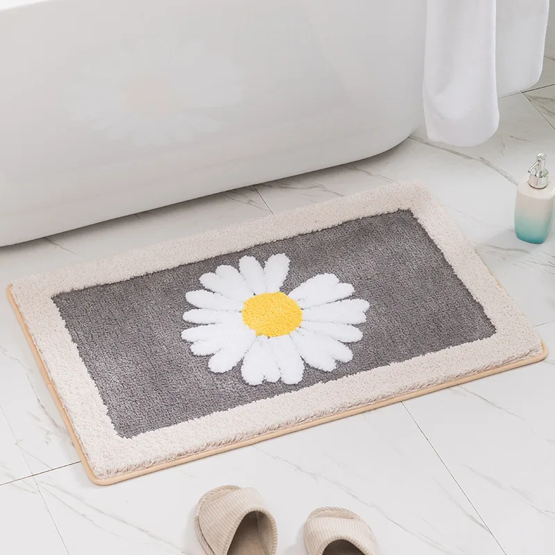 Household Bathroom Non-slip Mat, Door Mat, Fresh Fittle Daisy, Bathroom Absorbent Mat, Entrance Floor Mat, Bedroom Carpet