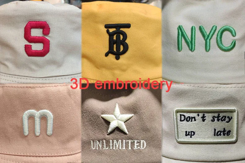 Individuelles Logo Stickerei Eimer Hut Unisex Bob Caps Hip Hop Gorros Männer Frauen Sommer Panama Kappe Strand Sonne Angeln Boonie hut – Detail 3