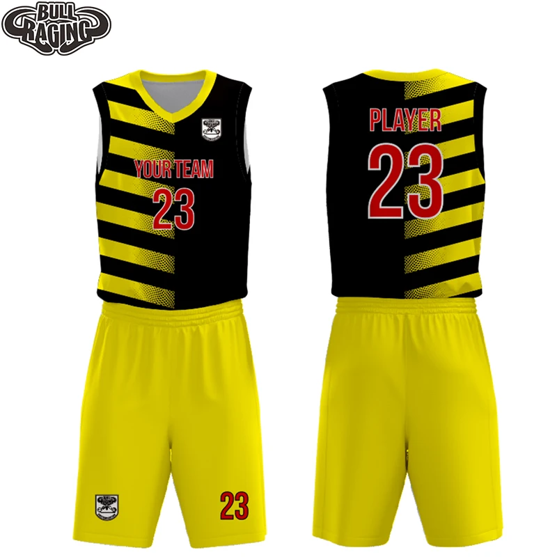 

basketball jersey uniform design color red yellow blue personal design custom sublimated sportswear customization