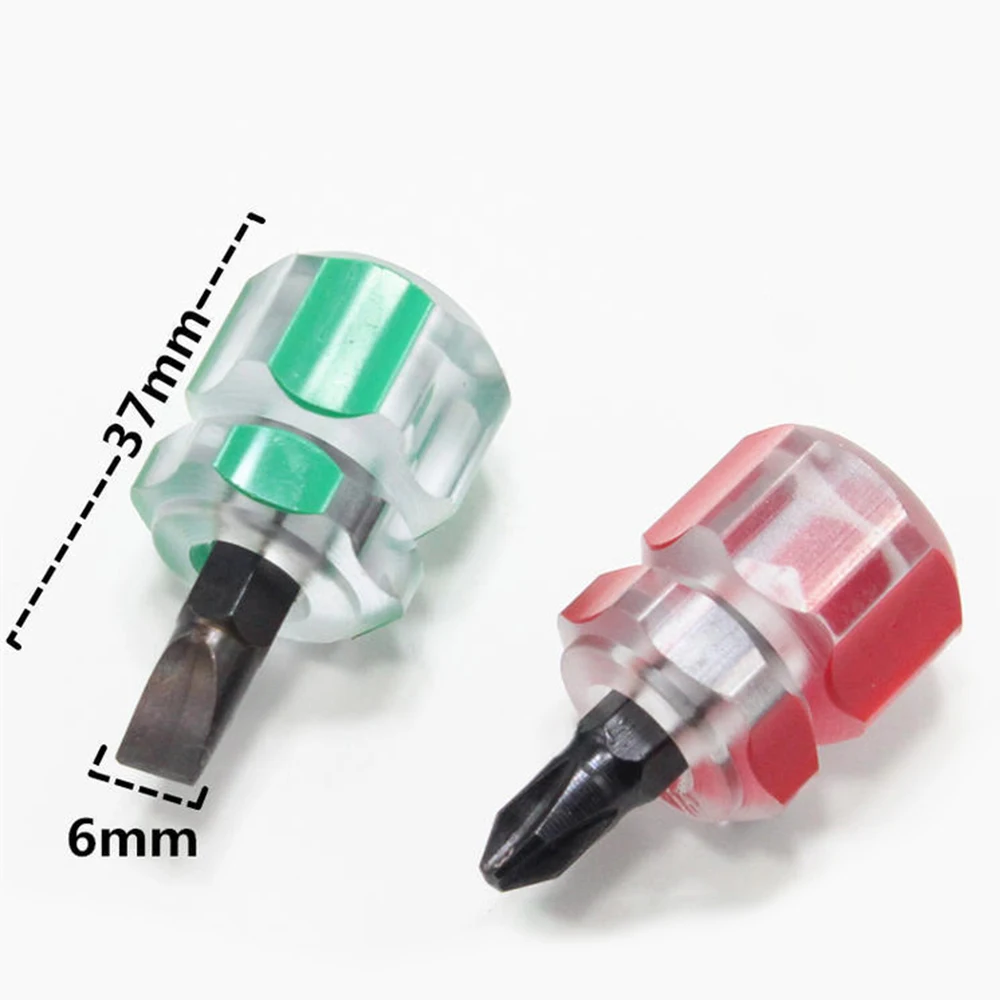 Mini Screwdriver Bit Portable Radish Head Slotted/Phillips Screw Driver Transparent Handle Precision Repair Hand Tools for PC