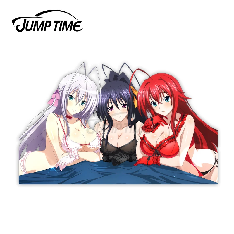 Jump Time 13 x 5.8cm For High School DxD Himejima Akeno Rias Gremory Rossweisse Car Stickers Decal Bumper Windows Decoration