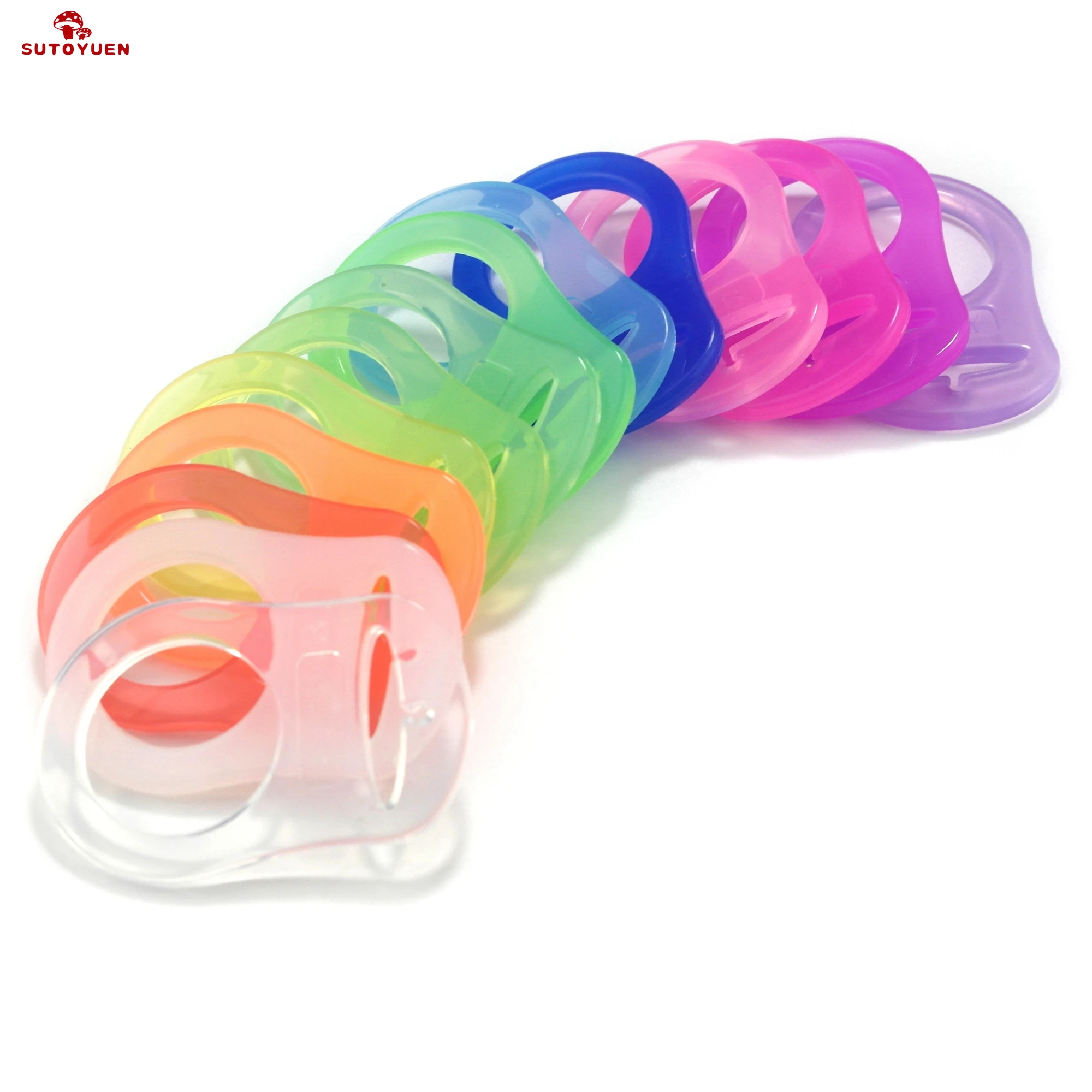 50pcs Clear Food Grade BPA Free Silicone Baby Pacifier Chain Clip Holder Rings Dummy Attache Sucette For Mam Button Pacifiers