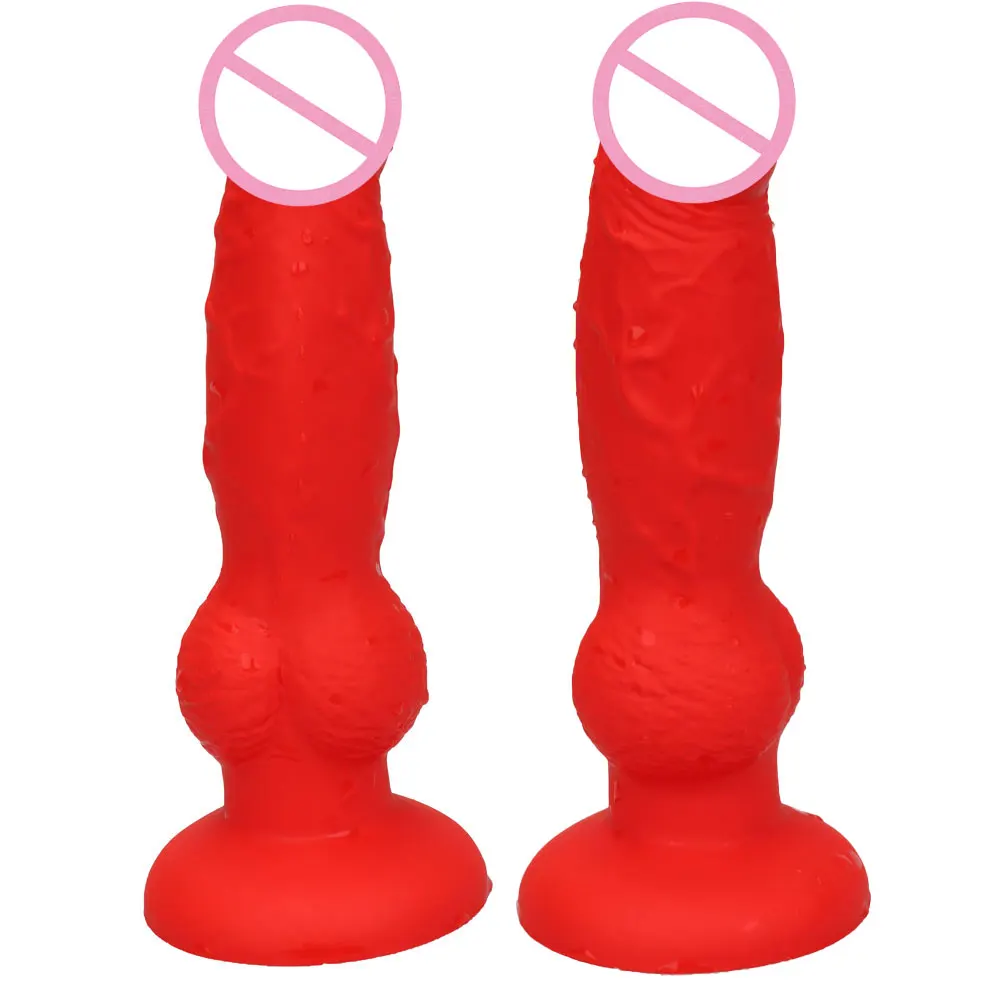 Big Realistic Red & Black Colorful Animal Horse Monster Dildo Dog Wolf Fake Penis Sex Toy For Women Female Masturbate Adult Game